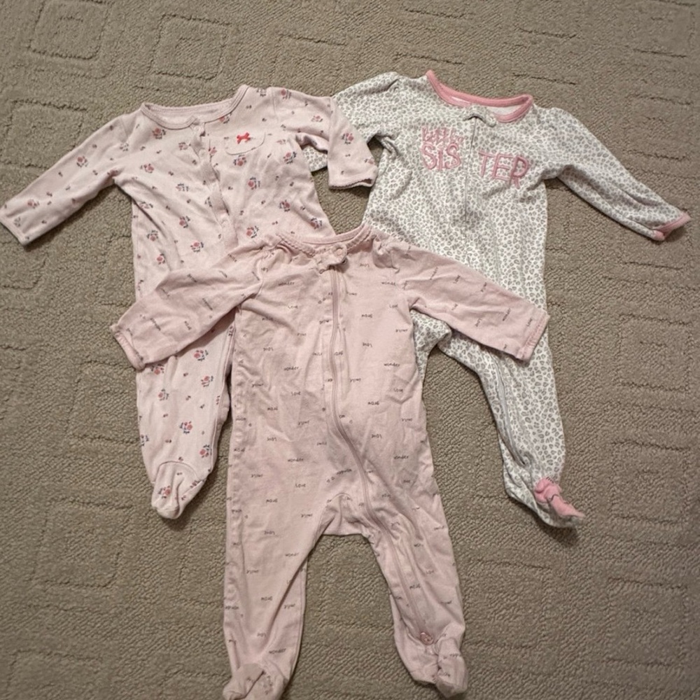 Carter's Pink and Gray Footies Set